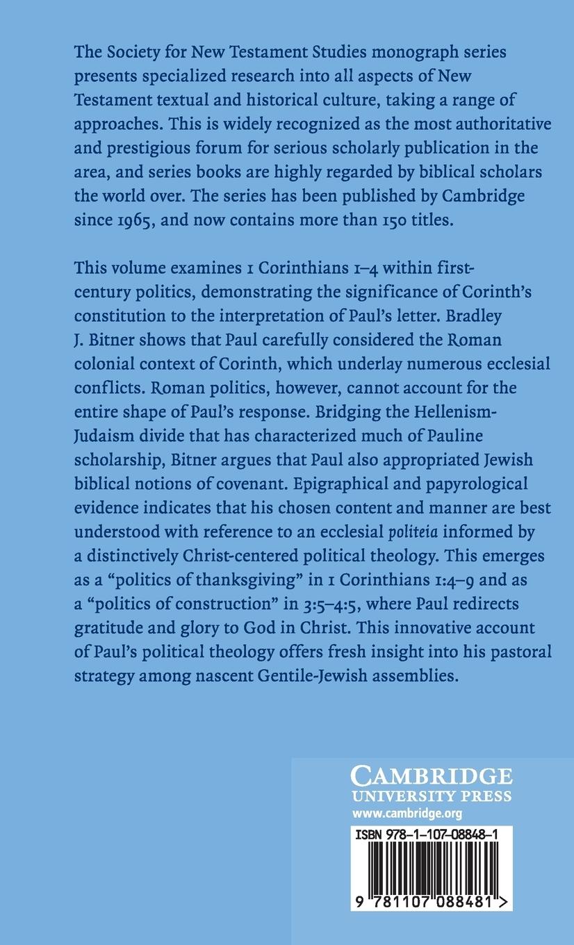 Rückseitencover Paul's Political Strategy in 1 Corinthians 1-4