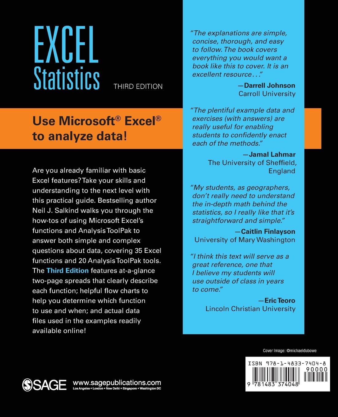 Rückseitencover Excel Statistics