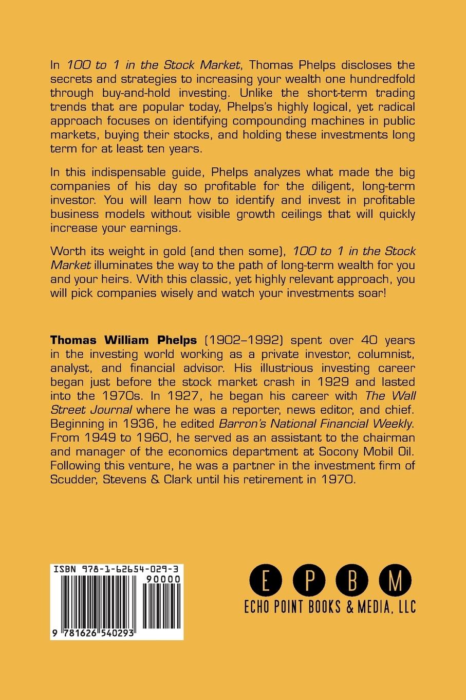 Rückseitencover 100 to 1 in the Stock Market