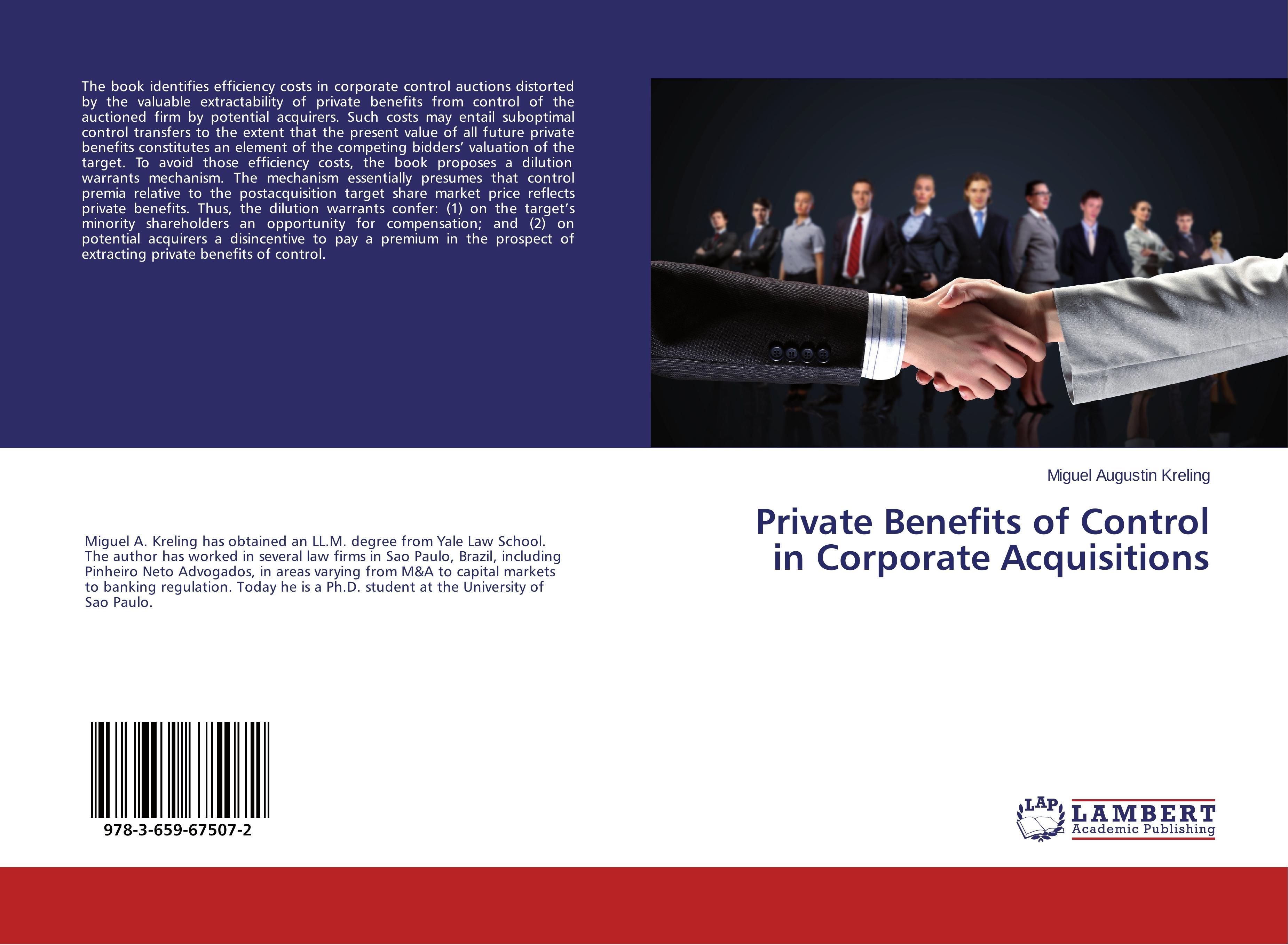 Vorderes Coverbild Private Benefits of Control in Corporate Acquisitions