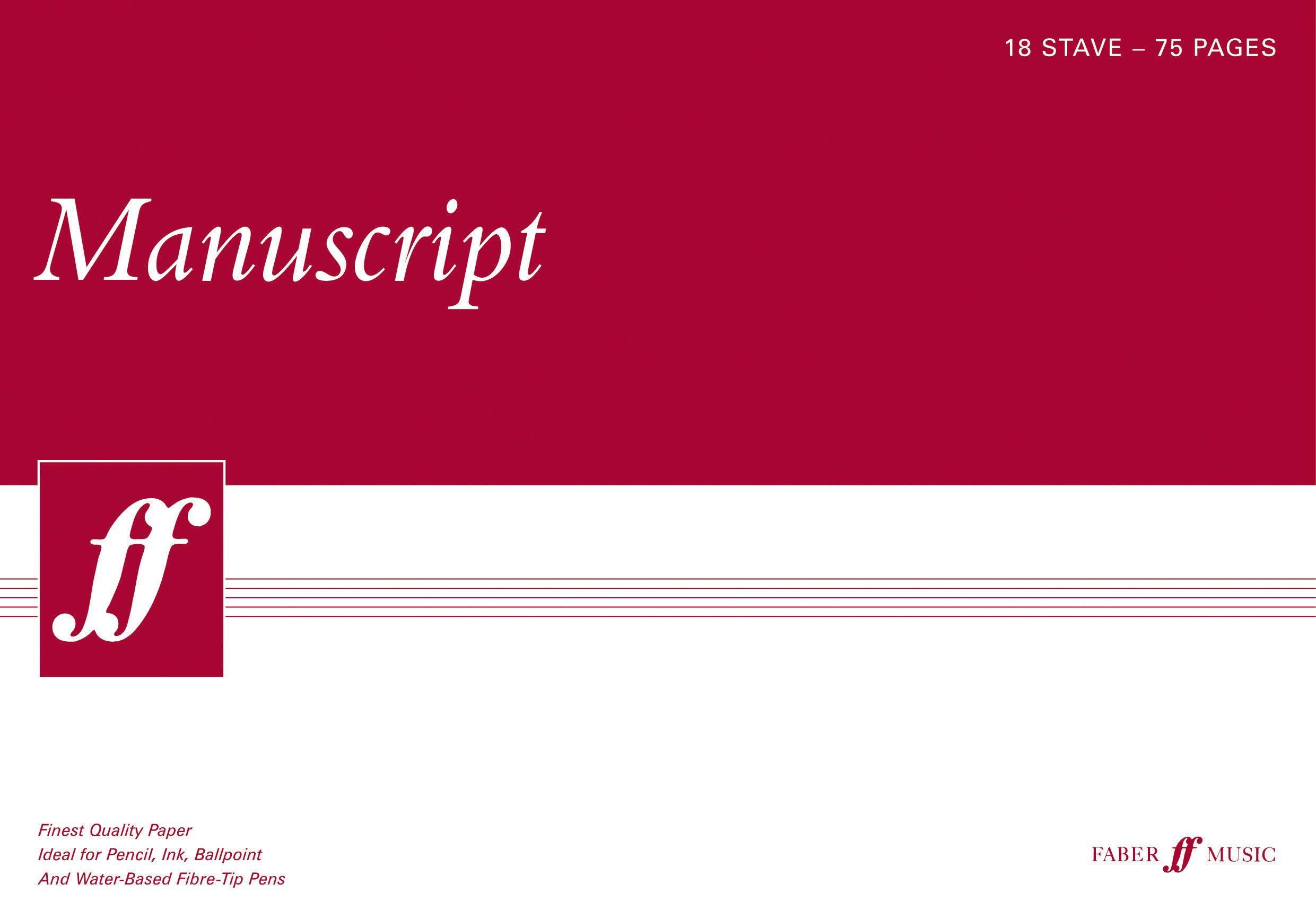 Vorderes Coverbild Faber Music A3 Manuscript Pad (75 page, 18 stave, white paper)