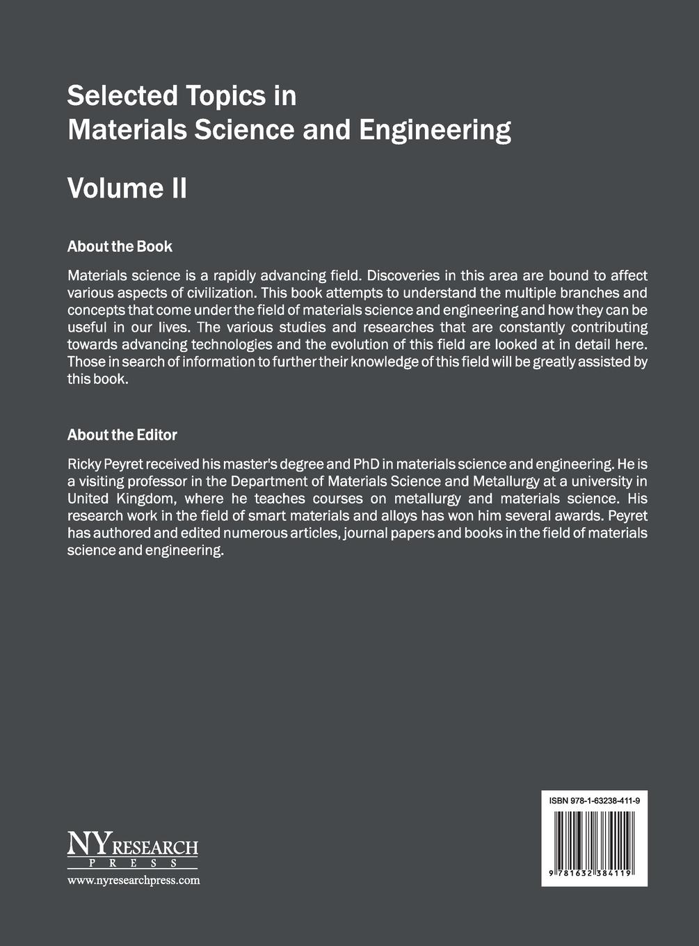 Rückseitencover Selected Topics in Materials Science and Engineering