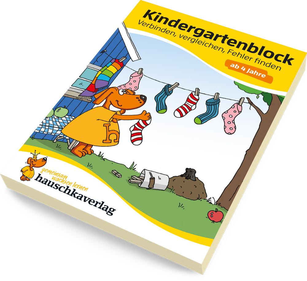 Beispielinhalt (Bild) Kindergartenblock - Verbinden, vergleichen, Fehler finden ab 4 Jahre