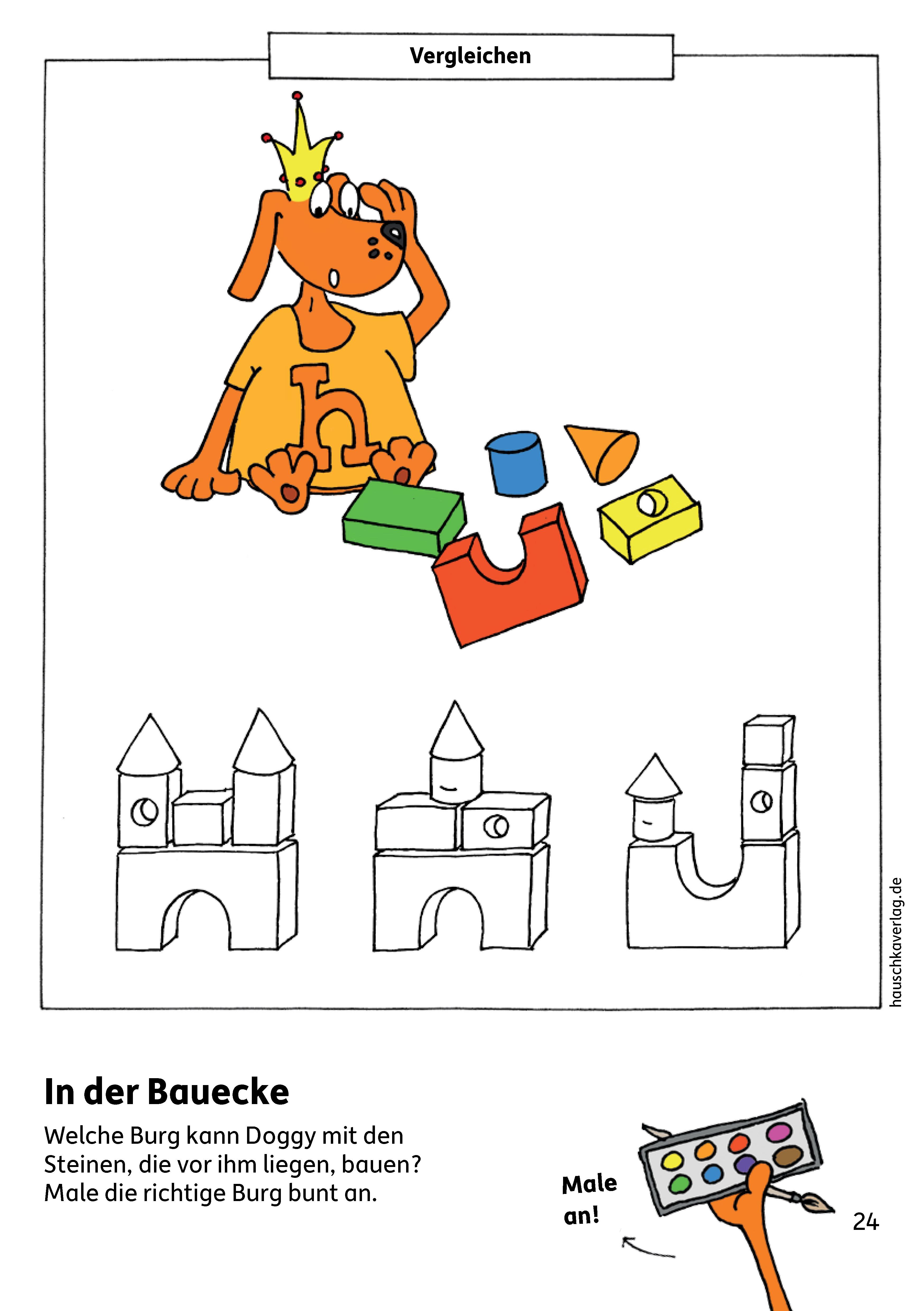Beispielinhalt (Bild) Kindergartenblock - Verbinden, vergleichen, Fehler finden ab 4 Jahre