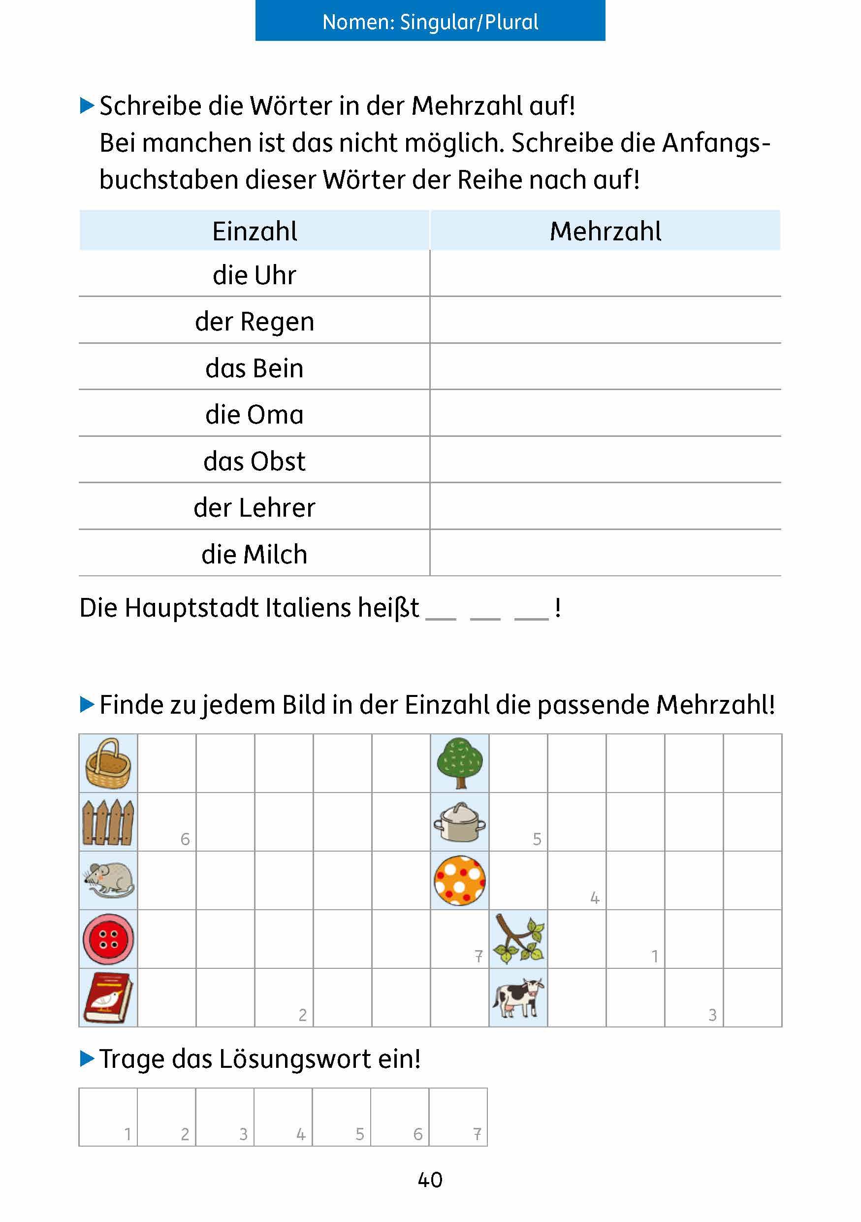 Beispielinhalt (Bild) Quer durch die 3. Klasse, Mathe und Deutsch - Übungsblock