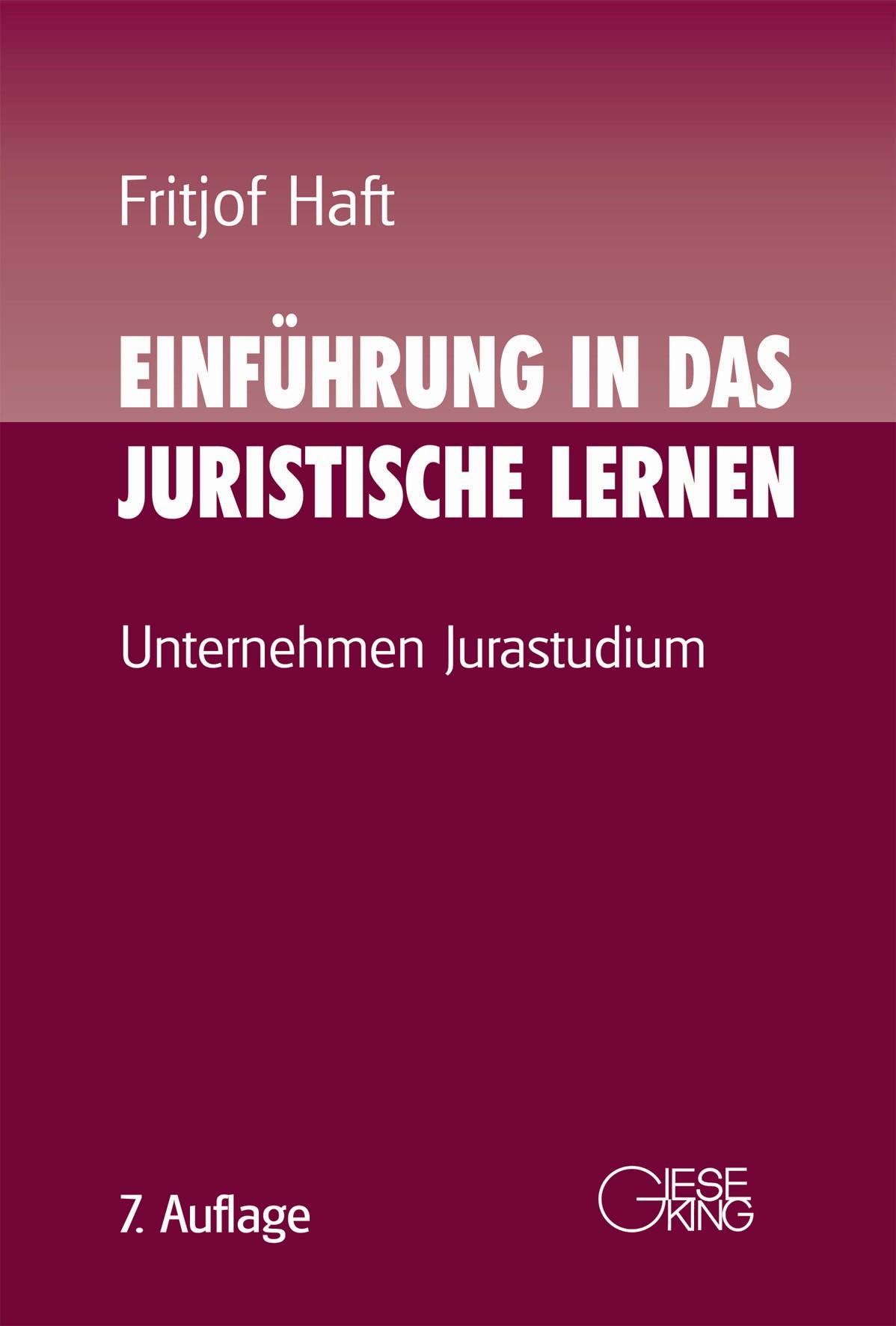 Vorderes Coverbild Einführung in das juristische Lernen