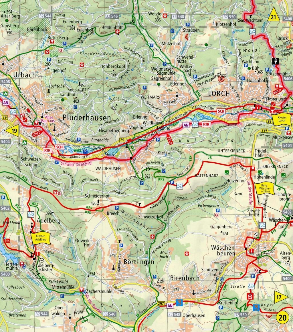 Beispielinhalt (Bild) Radwanderkarte Leporello E-Bike-Region Stuttgart 1 : 50 000