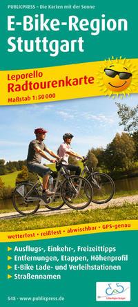 Vorderes Coverbild Radwanderkarte Leporello E-Bike-Region Stuttgart 1 : 50 000