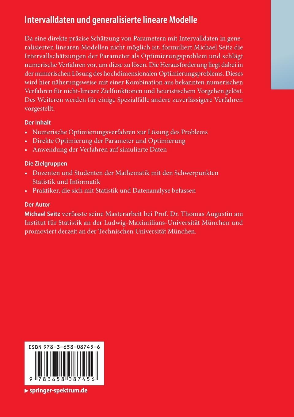 Rückseitencover Intervalldaten und generalisierte lineare Modelle