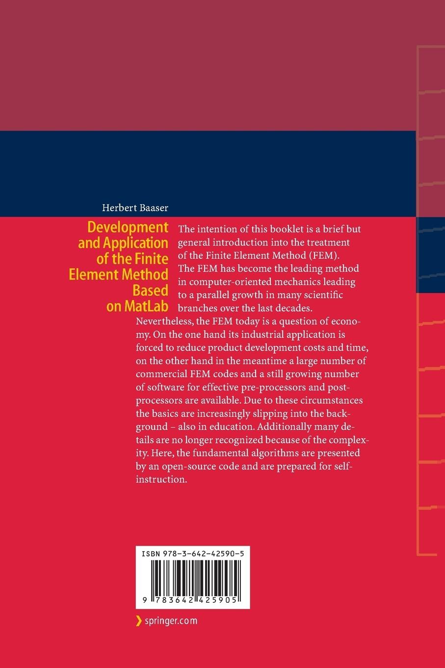 Rückseitencover Development and Application of the Finite Element Method based on MatLab