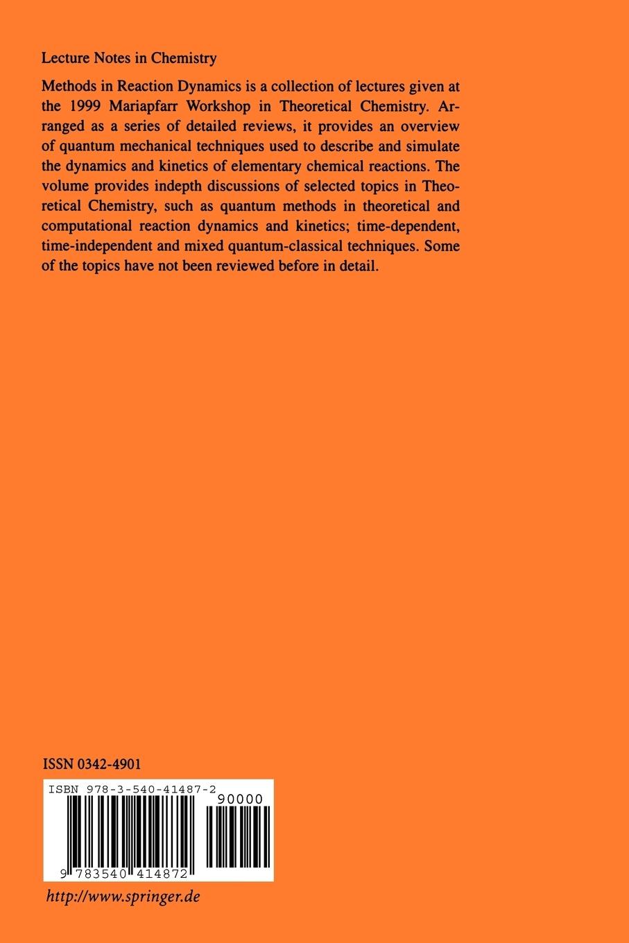 Rückseitencover Methods in Reaction Dynamics