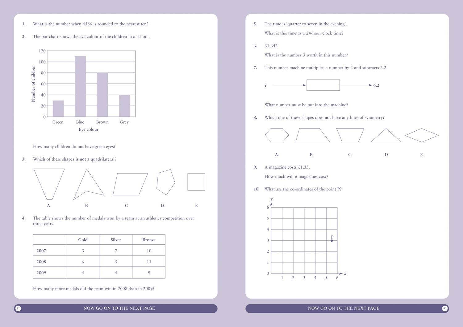 Beispielinhalt (Bild) 11+ Maths Practice Papers Book 1