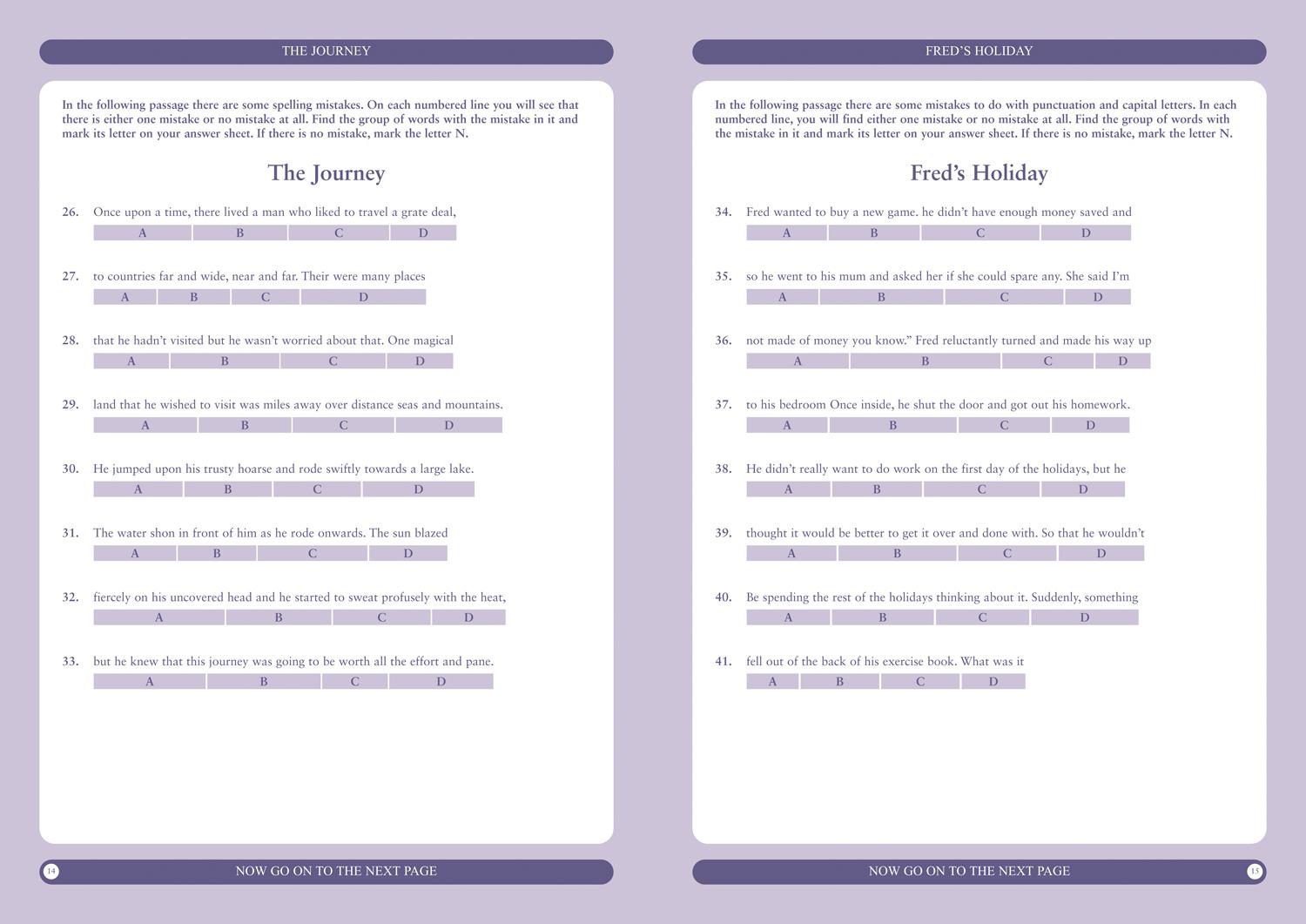 Beispielinhalt (Bild) 11+ English Practice Papers Book 1