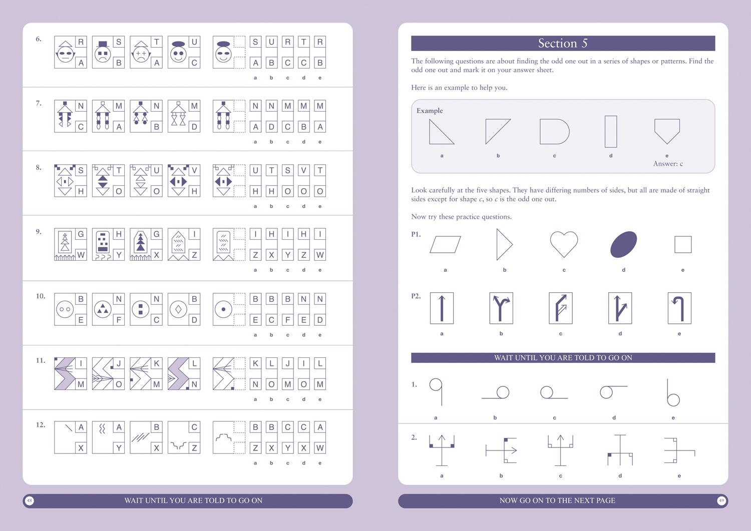 Beispielinhalt (Bild) 11+ Non-Verbal Reasoning Practice Papers Book 1