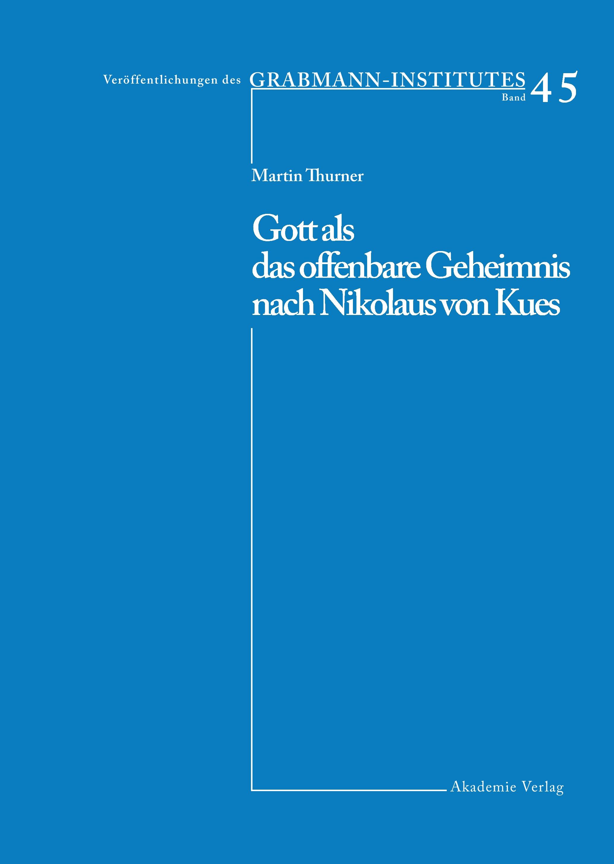 Vorderes Coverbild Gott als das offenbare Geheimnis nach Nikolaus von Kues