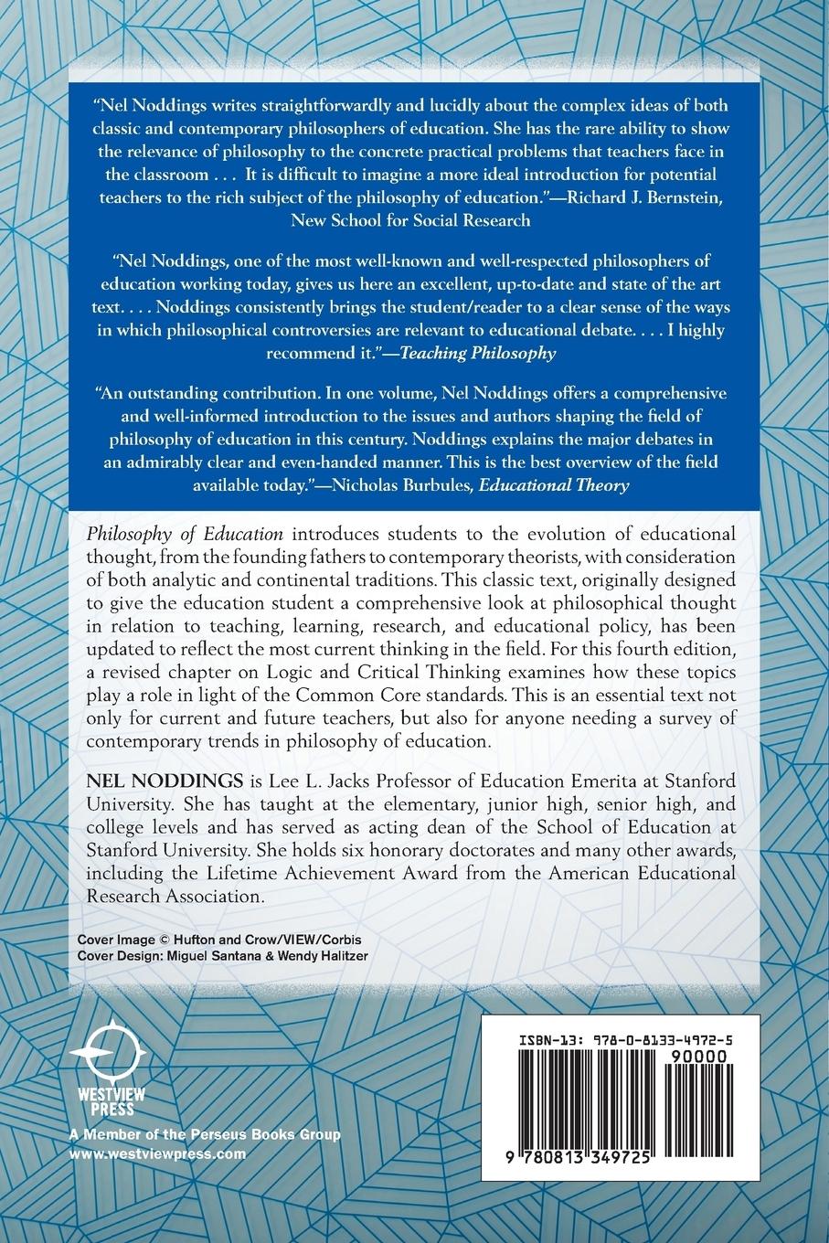 Rückseitencover Philosophy of Education