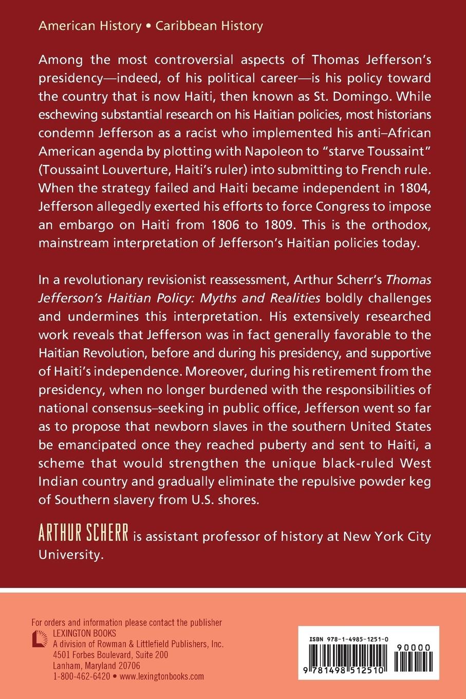 Rückseitencover Thomas Jefferson's Haitian Policy