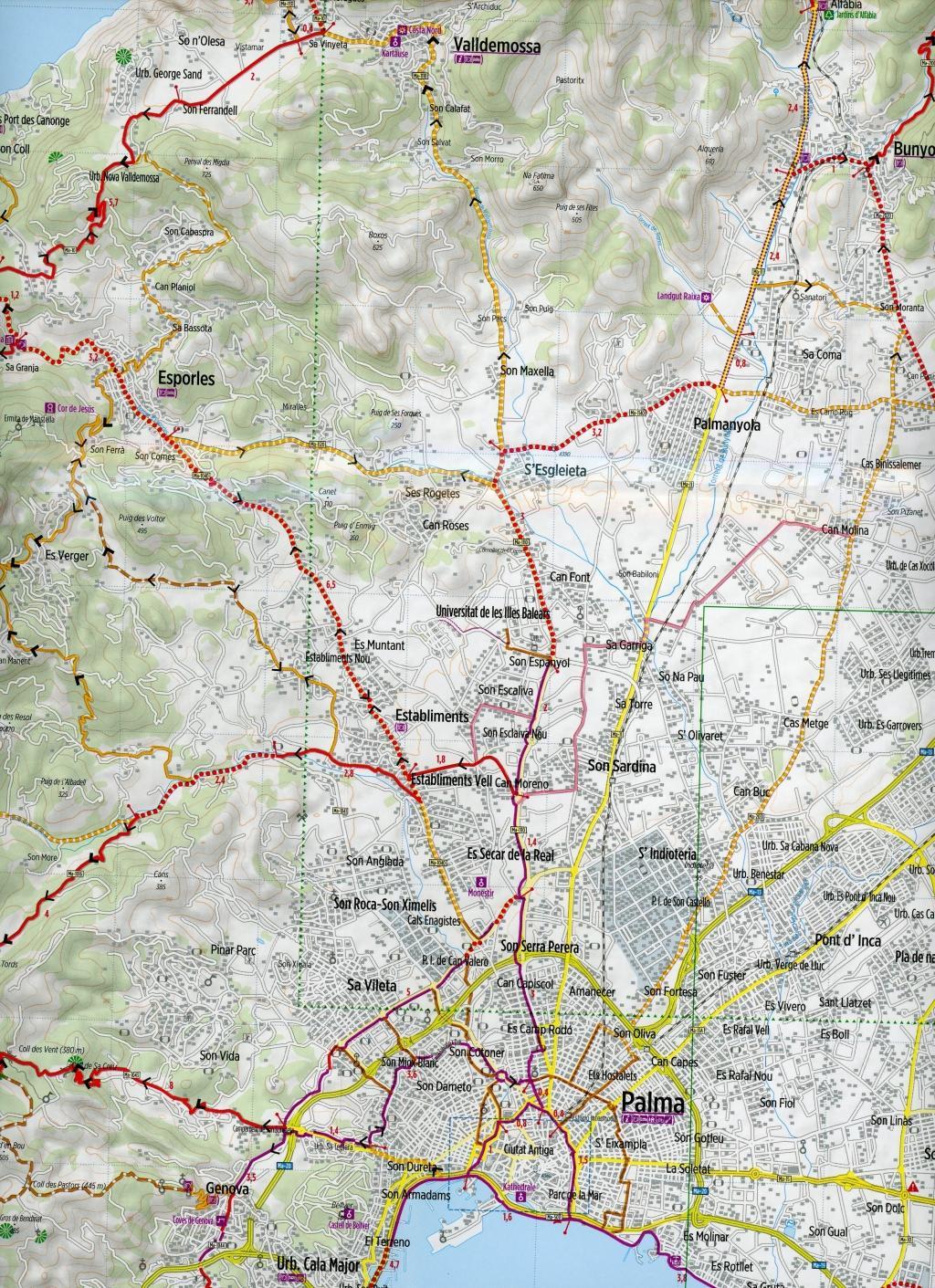 Beispielinhalt (Bild) Bikeline Radkarte Mallorca West