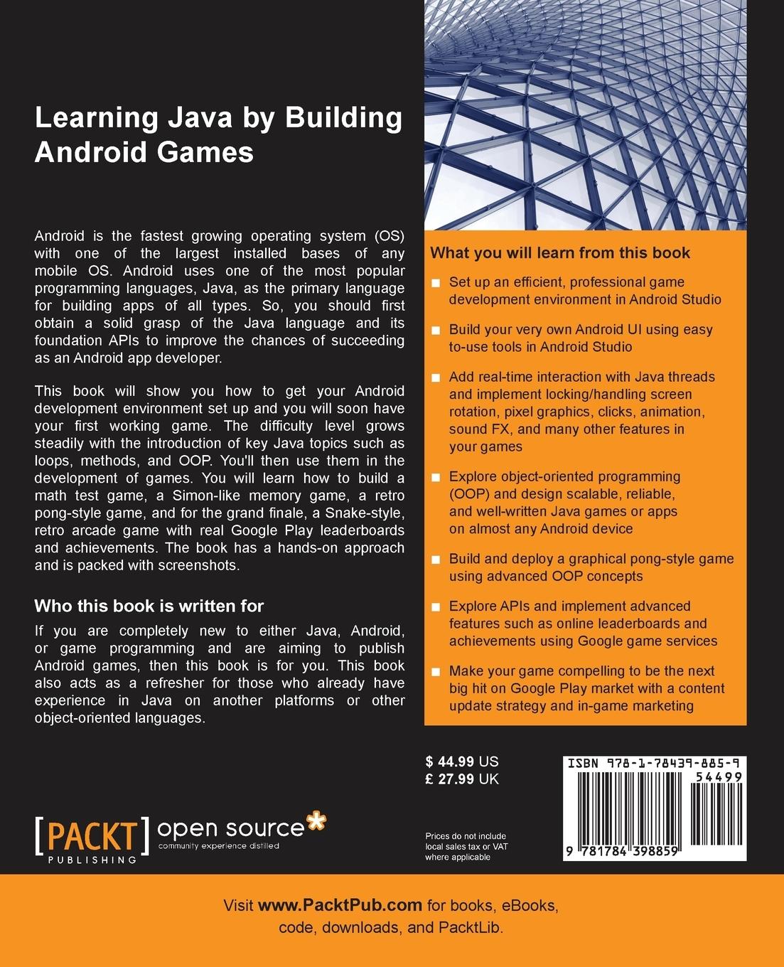 Rückseitencover Learning Java by Building Android Games
