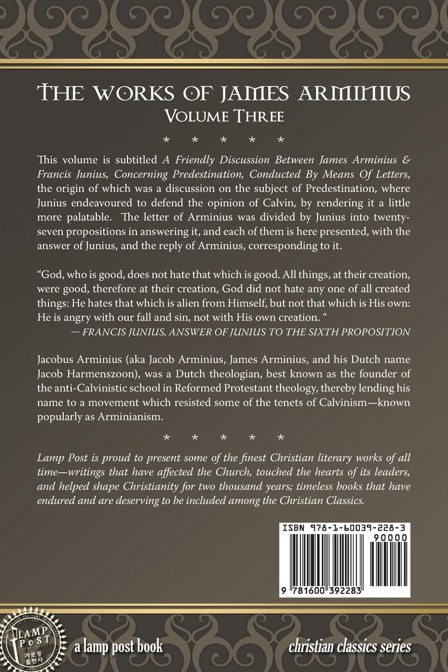Rückseitencover The Works of James Arminius