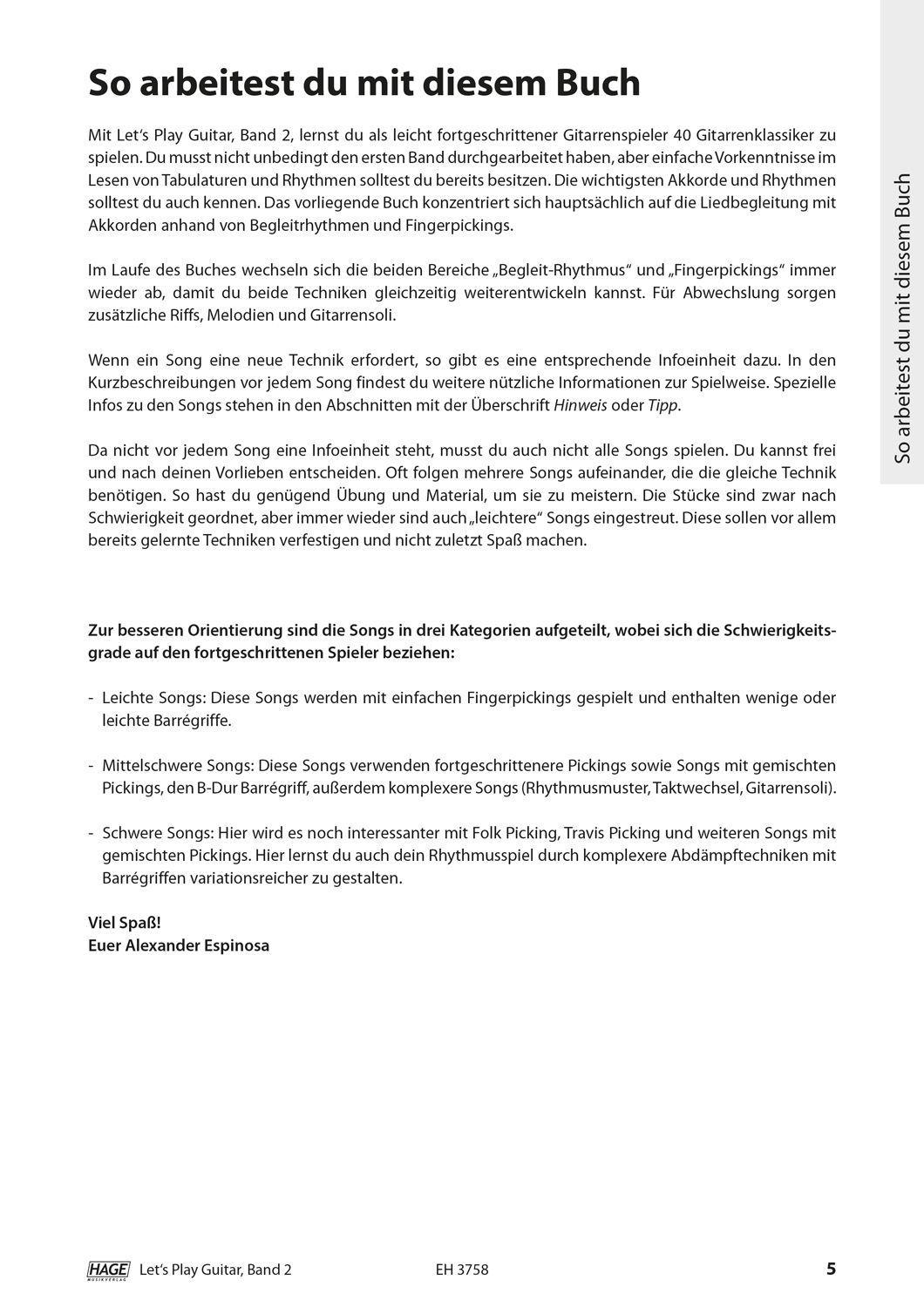 Beispielinhalt (Bild) Let's Play Guitar Band 2