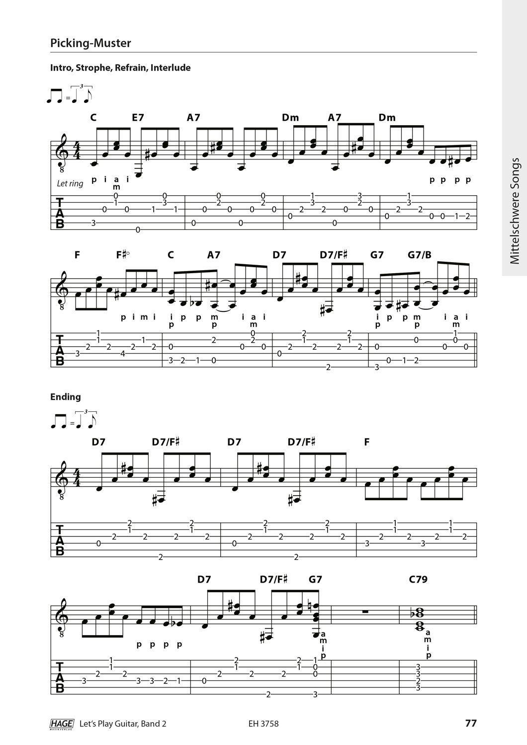 Beispielinhalt (Bild) Let's Play Guitar Band 2