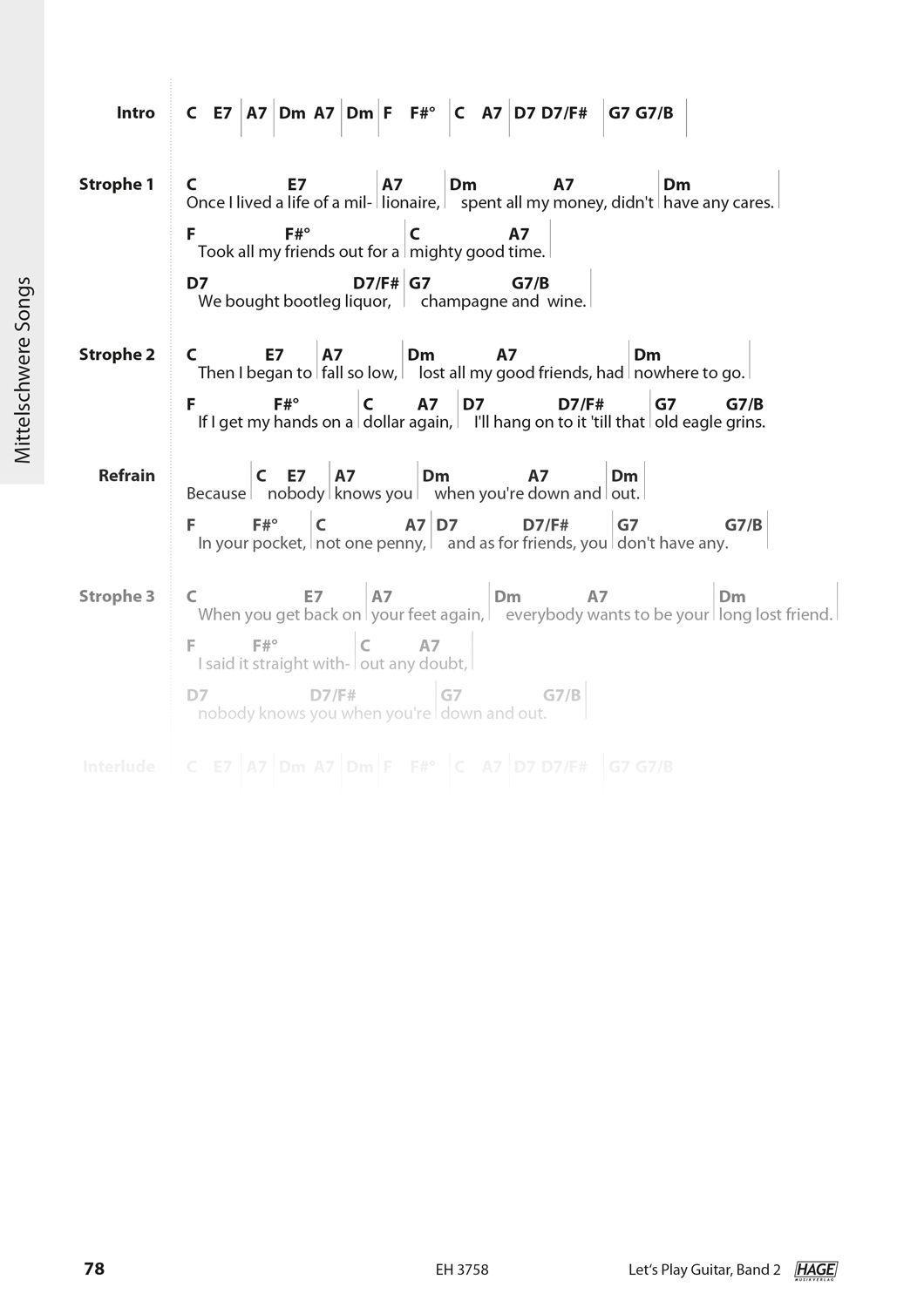 Beispielinhalt (Bild) Let's Play Guitar Band 2