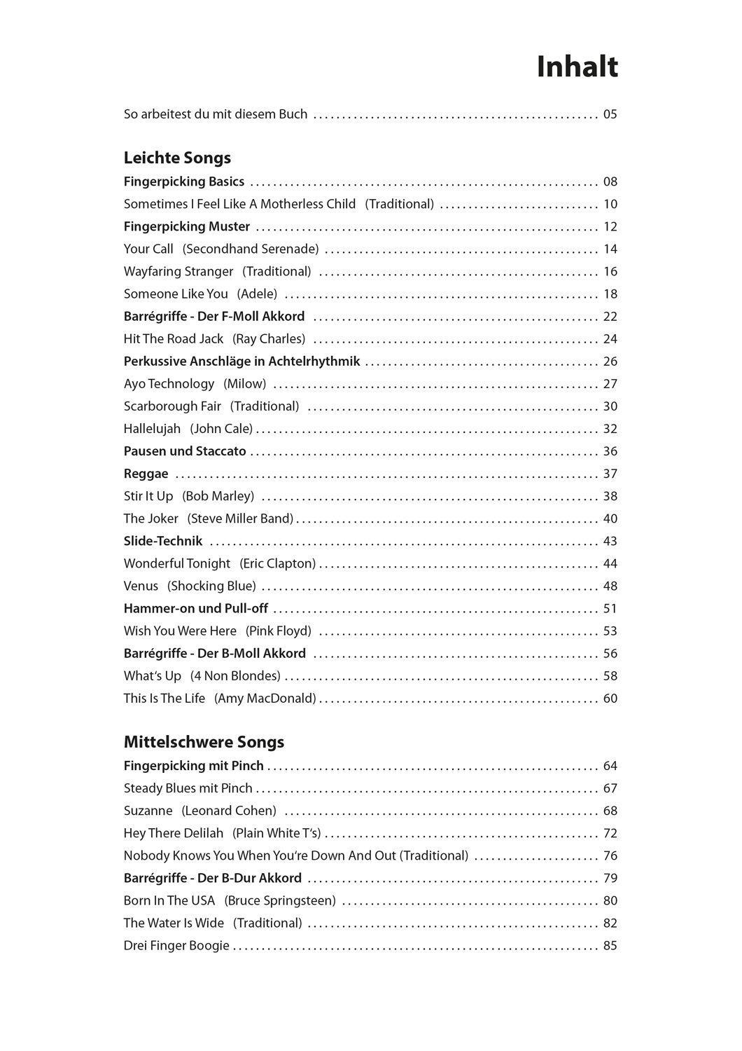 Beispielinhalt (Bild) Let's Play Guitar Band 2