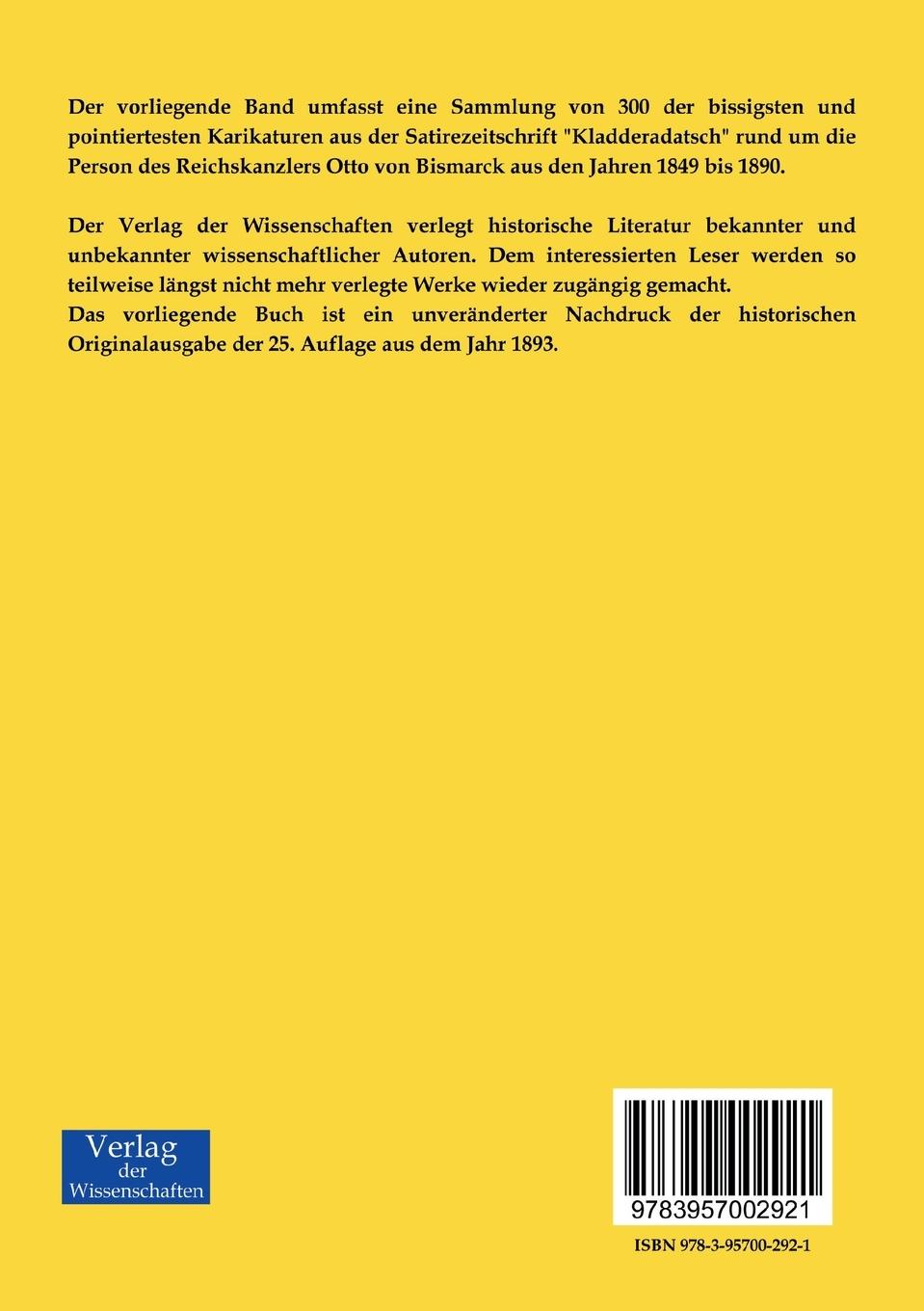 Rückseitencover Bismarck-Album des Kladderadatsch