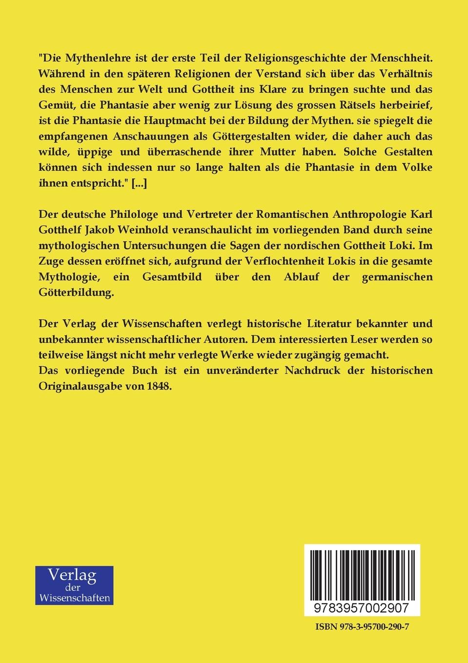 Rückseitencover Die Sagen von Loki