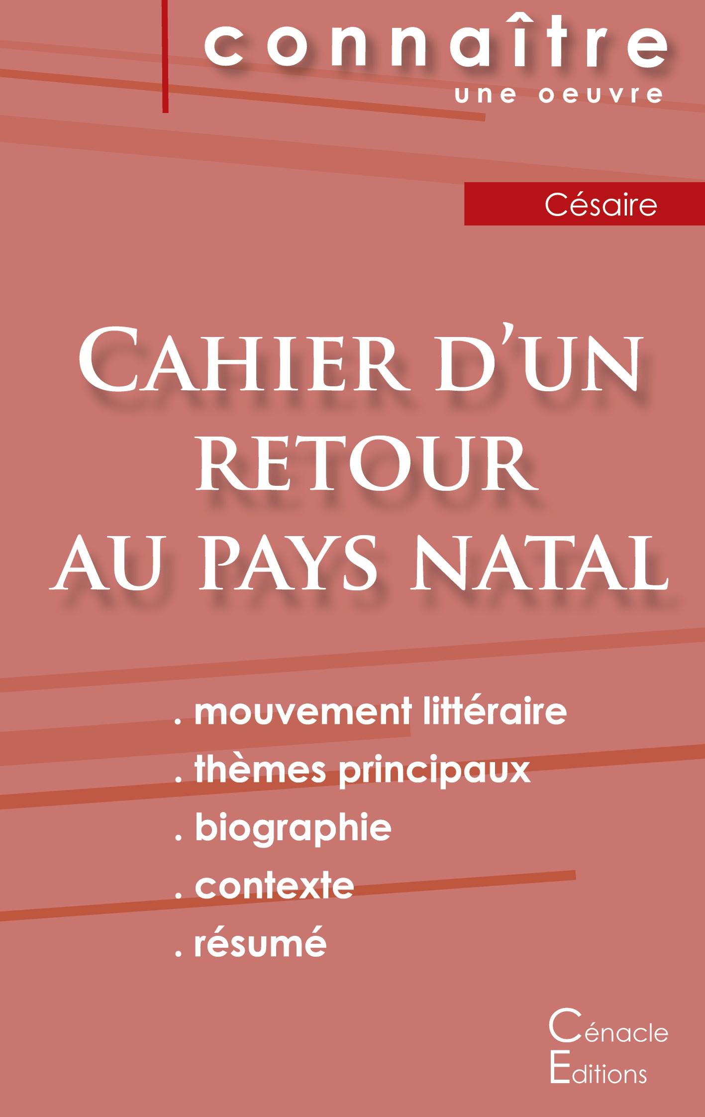 Vorderes Coverbild Fiche de lecture Cahier d'un retour au pays natal de Césaire (Analyse littéraire de référence et résumé complet)