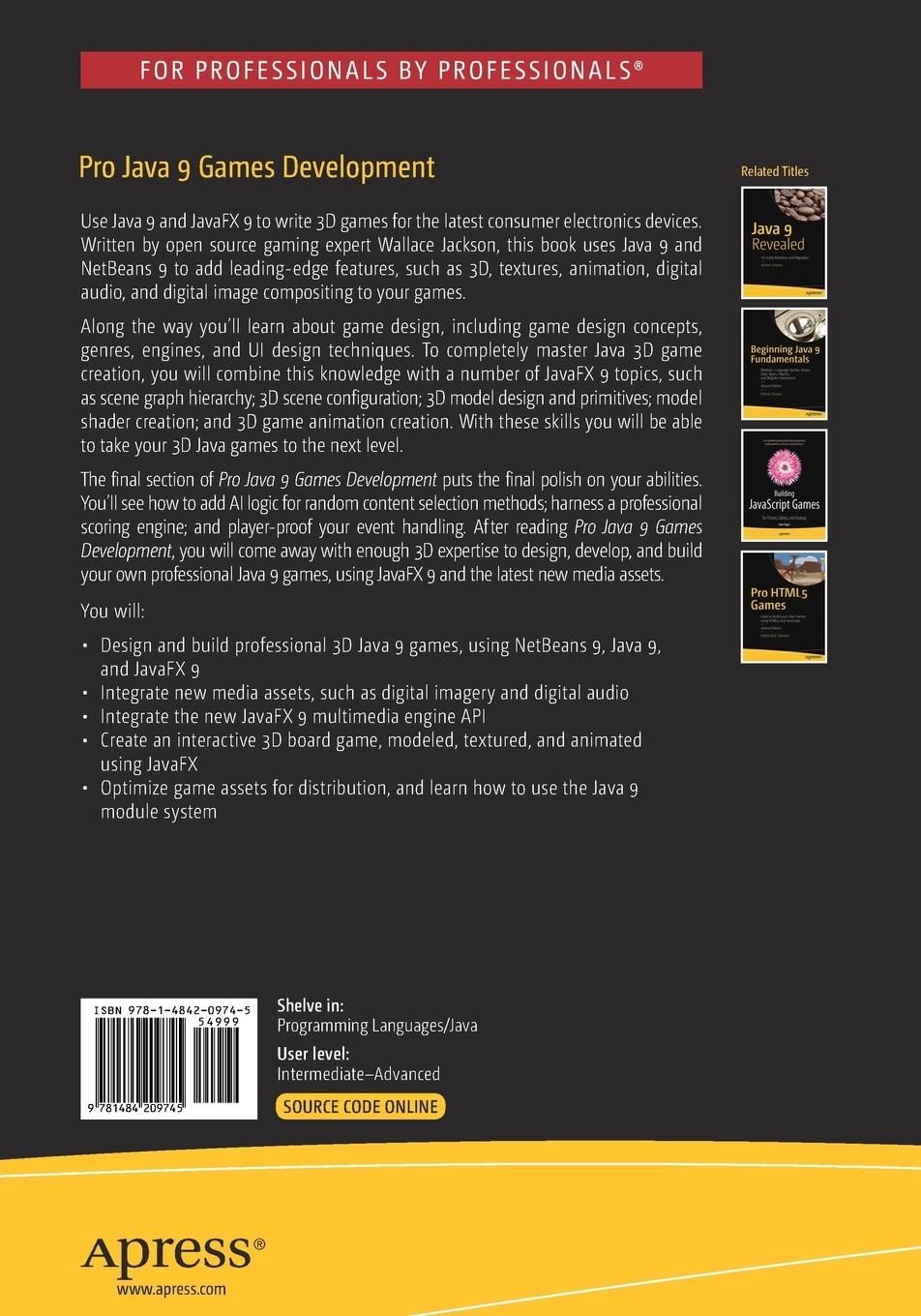 Rückseitencover Pro Java 9 Games Development