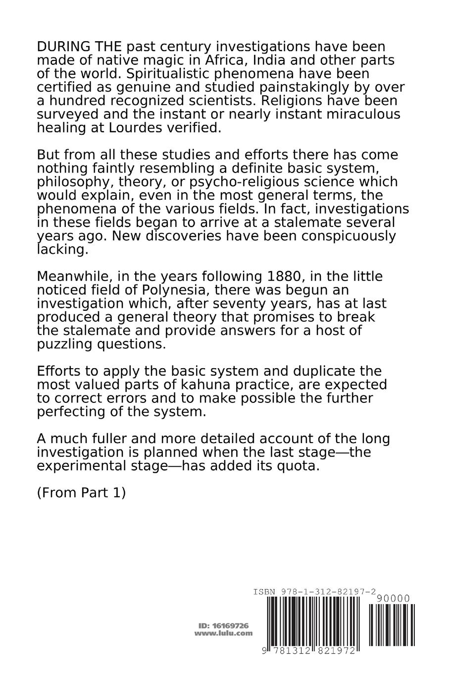 Rückseitencover Introduction to Huna