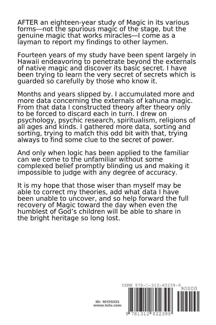 Rückseitencover Huna, Recovering the Ancient Magic