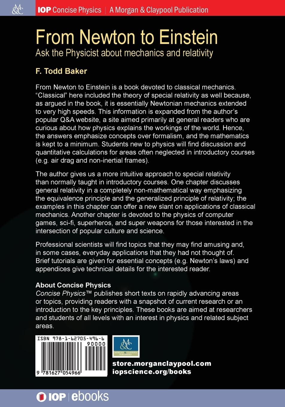 Rückseitencover From Newton to Einstein