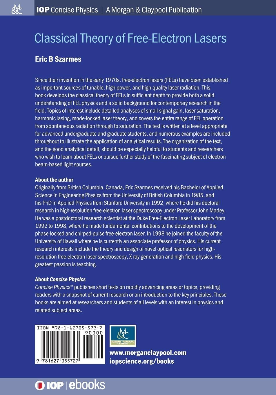 Rückseitencover Classical Theory of Free-Electron Lasers