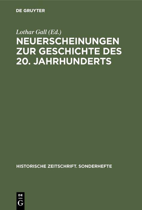 Vorderes Coverbild Neuerscheinungen zur Geschichte des 20. Jahrhunderts