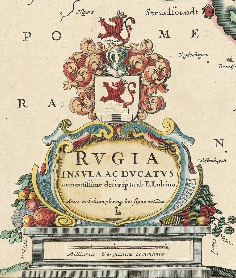 Beispielinhalt (Bild) Historische Landkarte: Insel Rügen - 1647