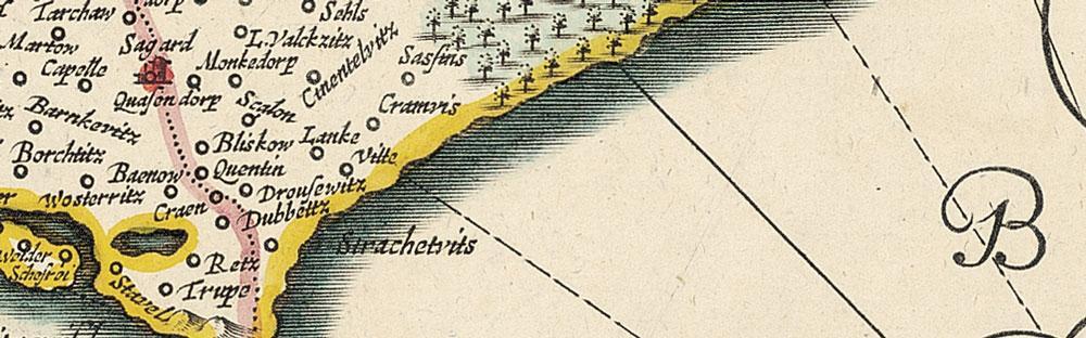 Beispielinhalt (Bild) Historische Landkarte: Insel Rügen - 1647