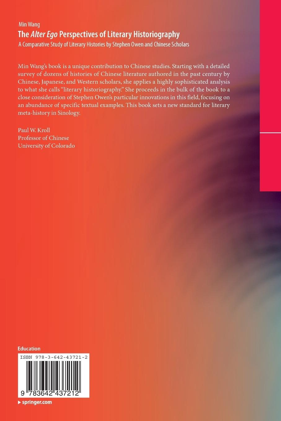 Rückseitencover The Alter Ego Perspectives of Literary Historiography