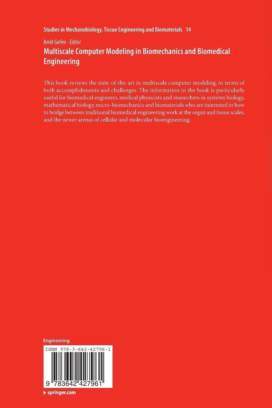 Rückseitencover Multiscale Computer Modeling in Biomechanics and Biomedical Engineering