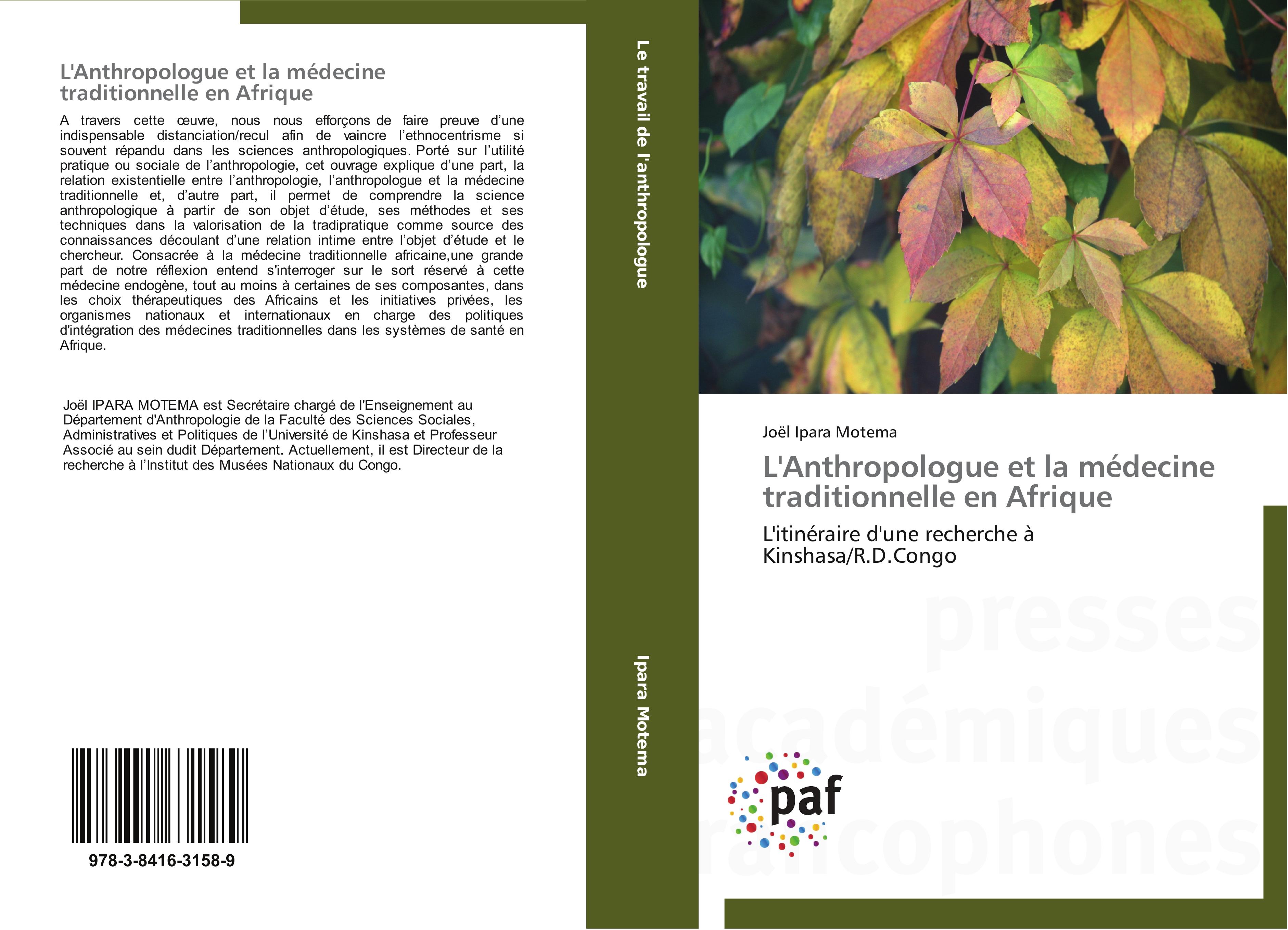 Vorderes Coverbild L'Anthropologue et la médecine traditionnelle en Afrique