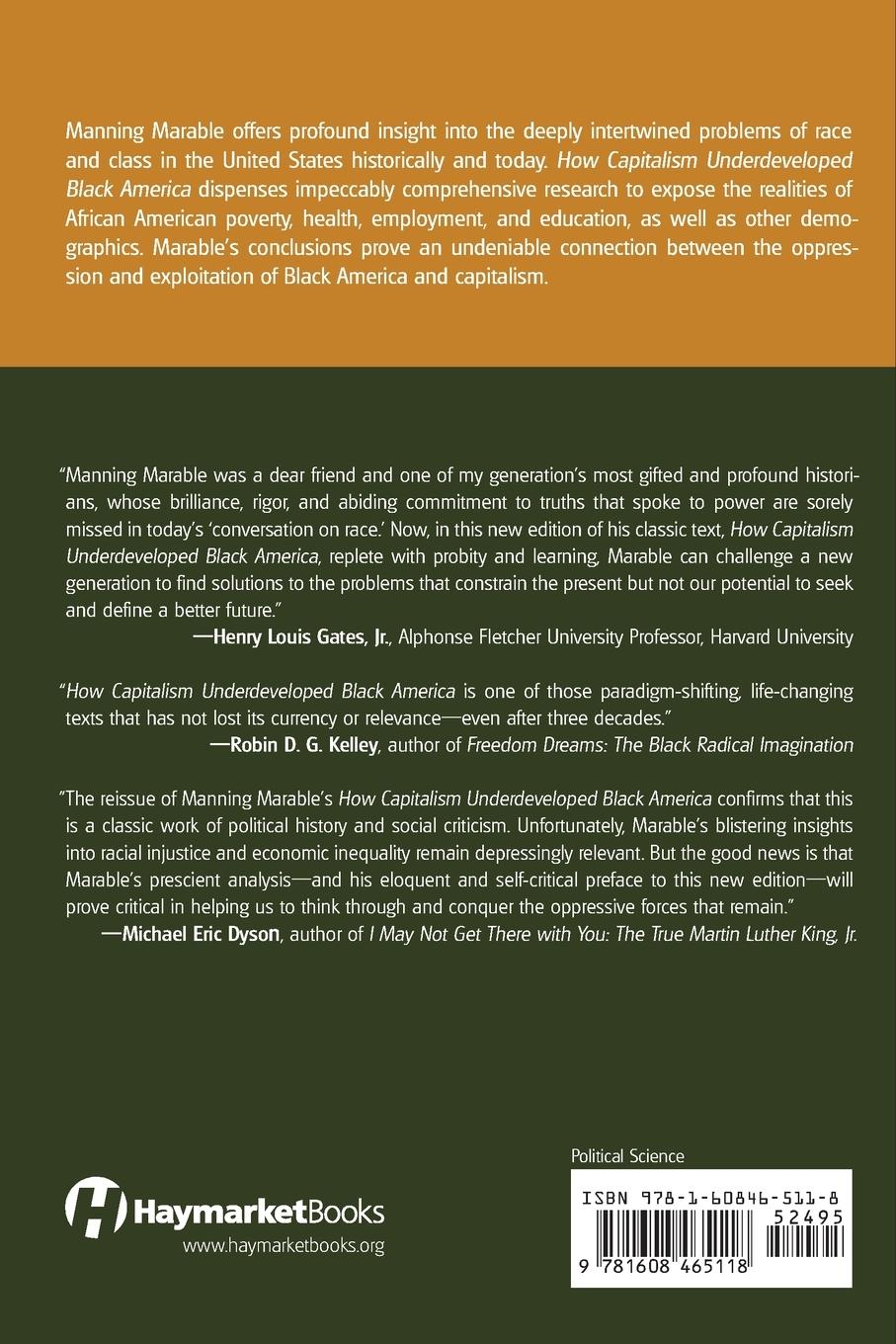 Rückseitencover How Capitalism Underdeveloped Black America