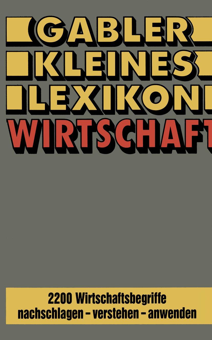 Vorderes Coverbild Gabler Kleines Lexikon Wirtschaft
