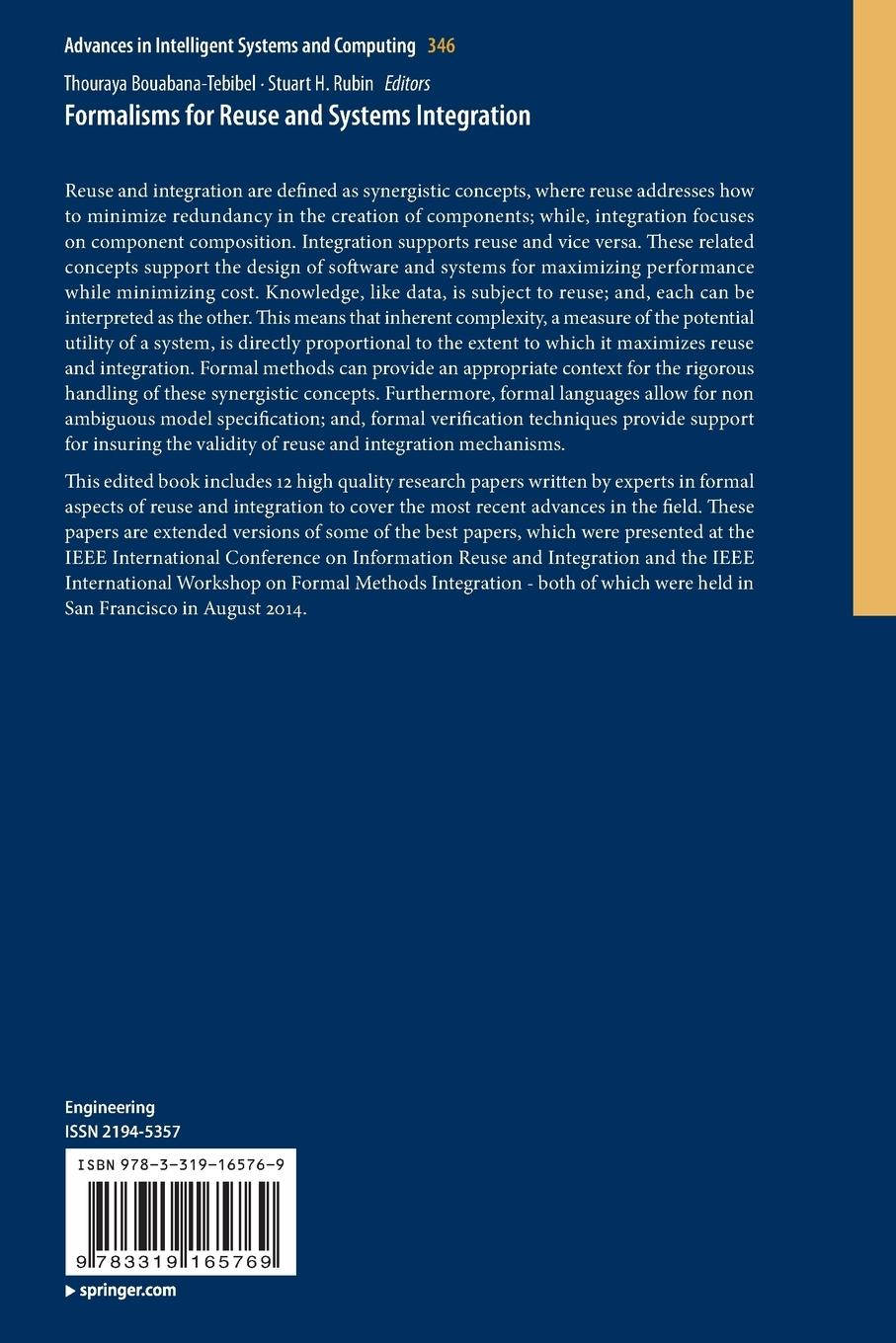 Rückseitencover Formalisms for Reuse and Systems Integration