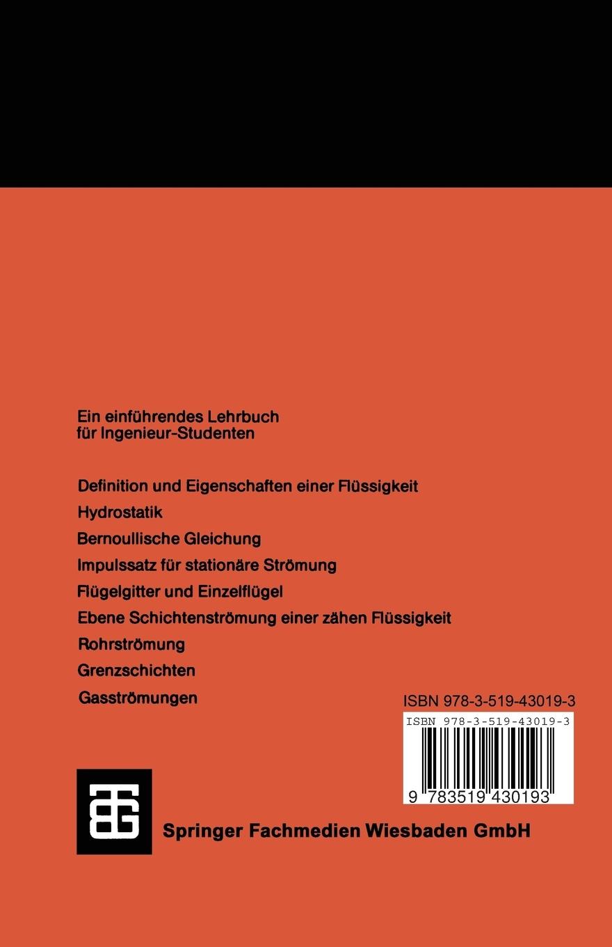 Rückseitencover Technische Strömungslehre