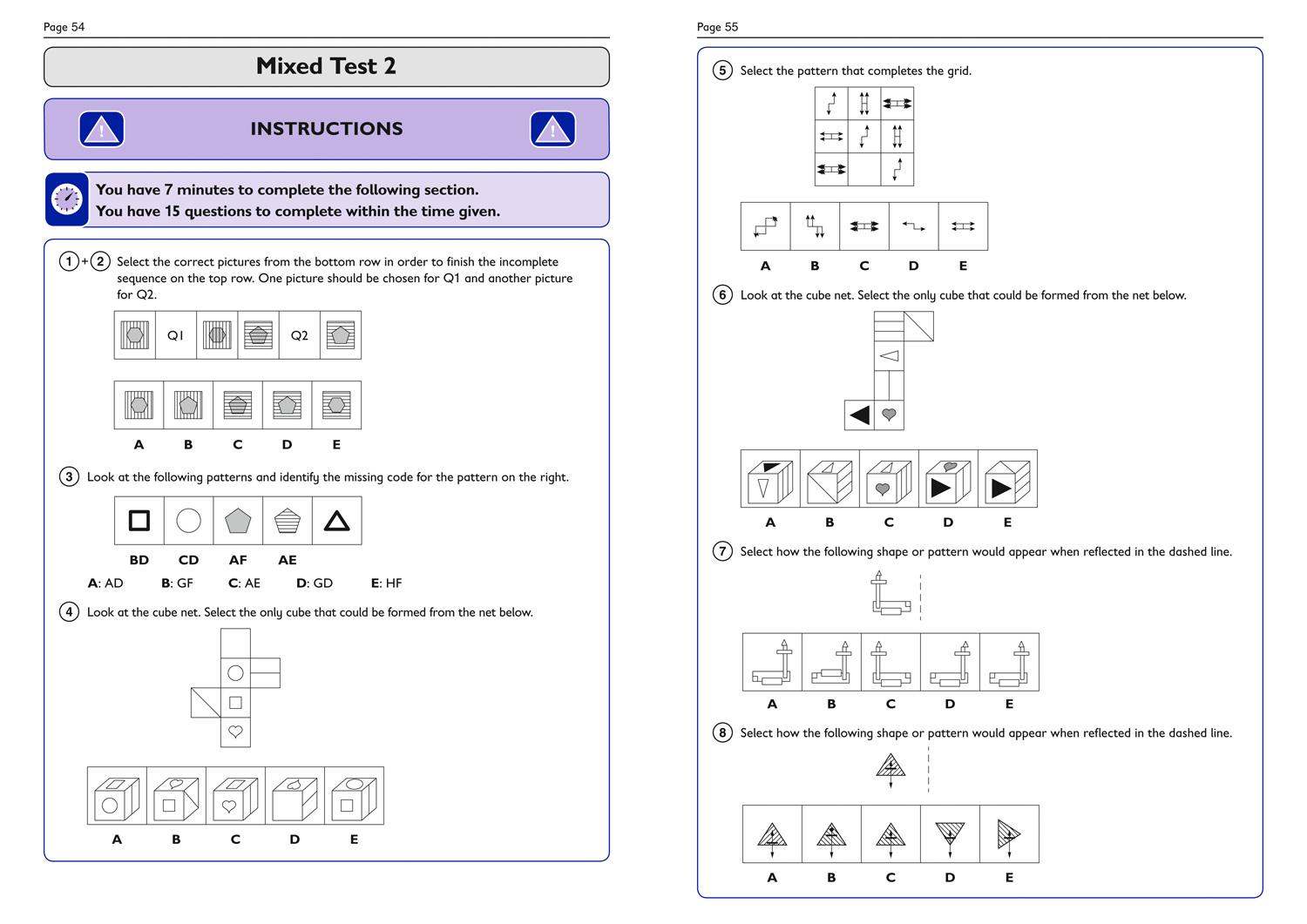 Beispielinhalt (Bild) 11+ Verbal Reasoning, Non-Verbal Reasoning & Maths Complete Practice Workbook