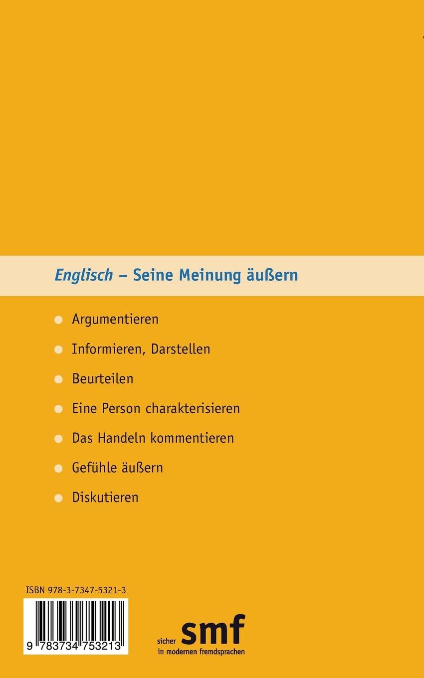 Rückseitencover Englisch - Seine Meinung äußern