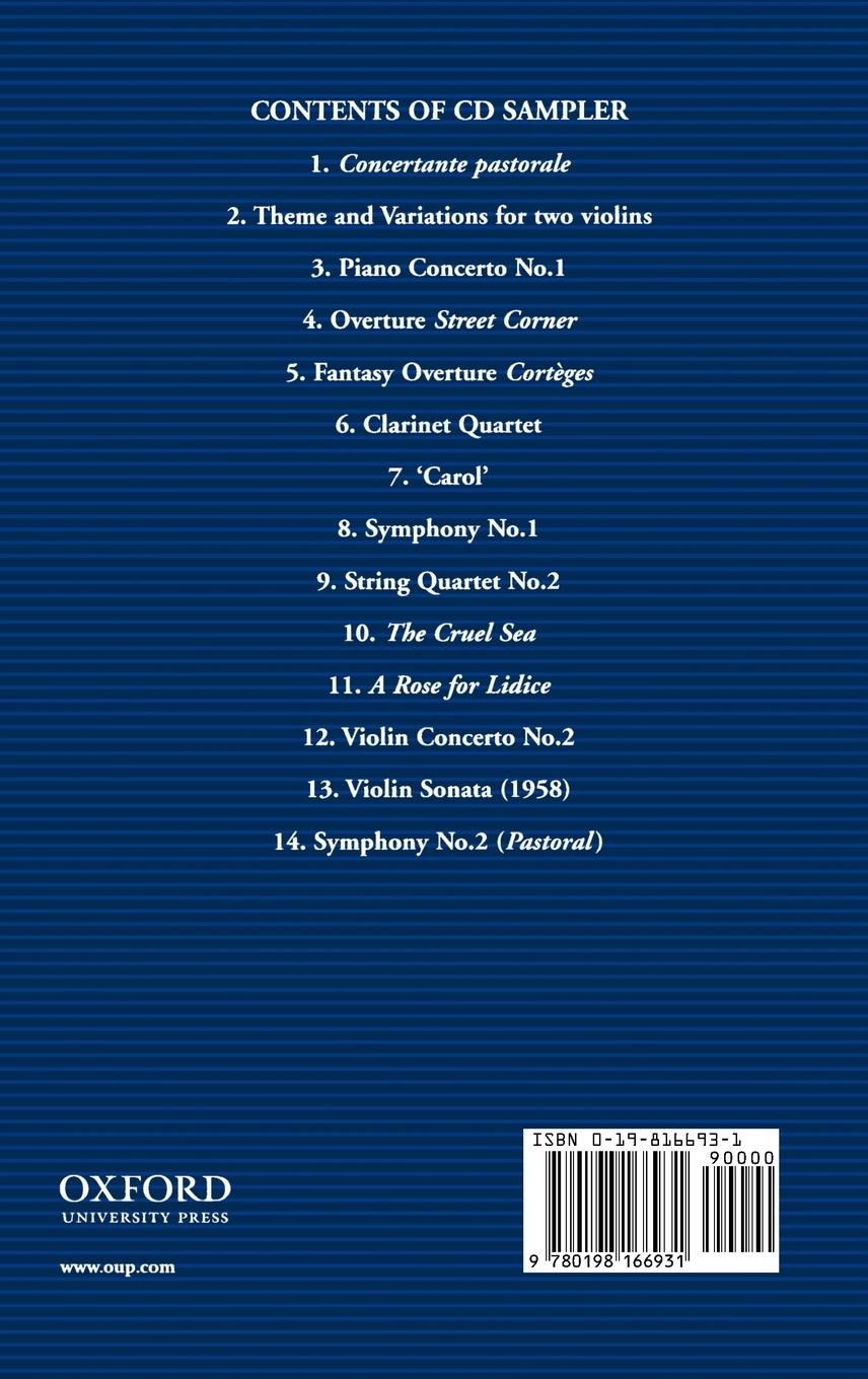 Rückseitencover Alan Rawsthorne