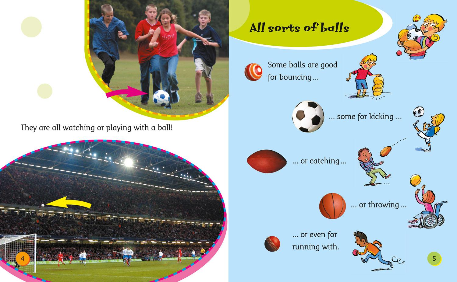 Beispielinhalt (Bild) Bounce, Kick, Catch, Throw